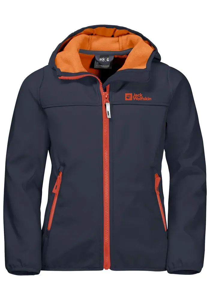 

Куртка из софтшелла Jack Wolfskin "FOURWINDS JACKET KIDS", с капюшоном, оранжевый