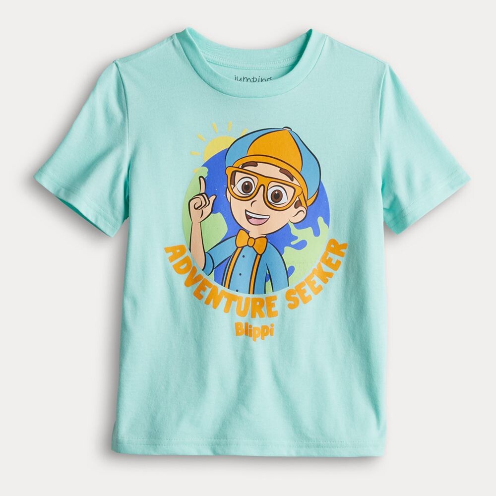 

Футболка с рисунком Jumping Beans Blippi для мальчиков 4–12 лет, синий