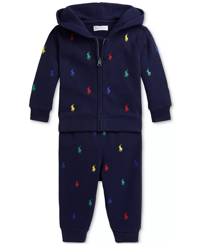 

Детский комплект с вышивкой: худи и брюки Polo Ralph Lauren, синий