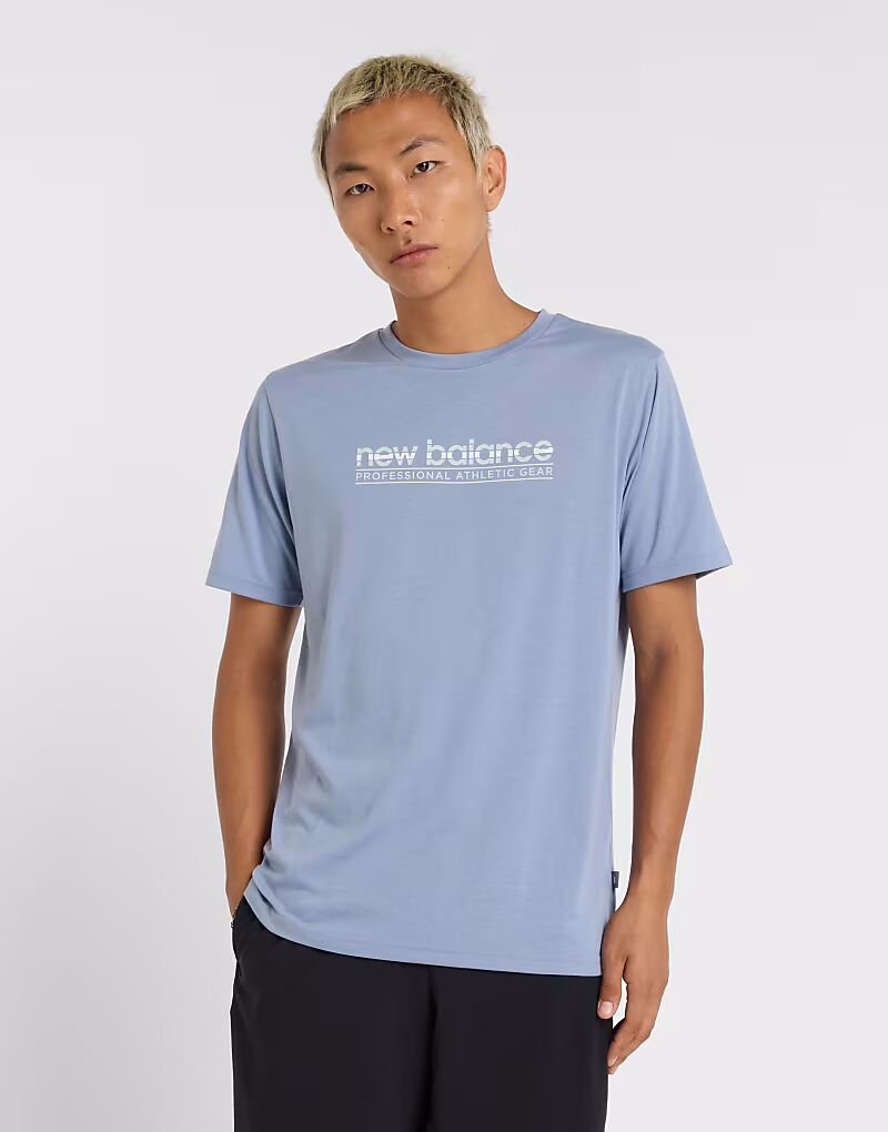 

Футболка New Balance Heathertech athletic gear синего цвета