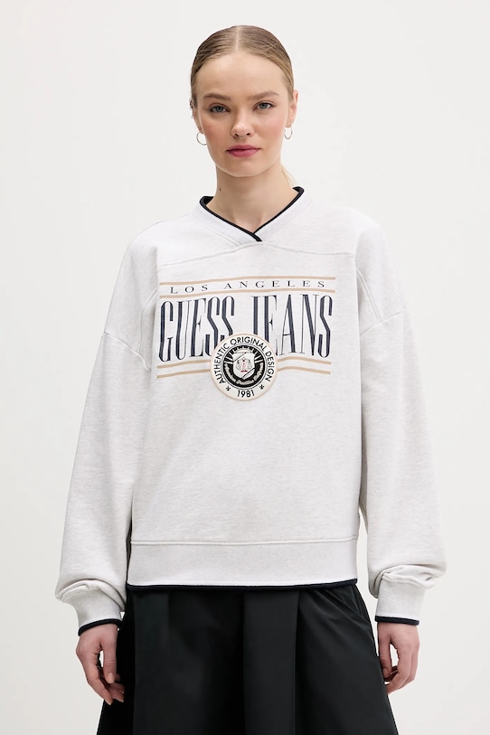

Хлопковая толстовка Guess Jeans, серый