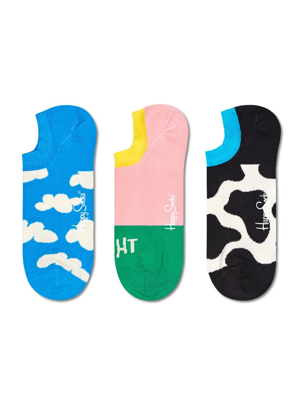 

Носки до щиколотки Happy Socks Summer Day No Show, голубой/розовый/черный