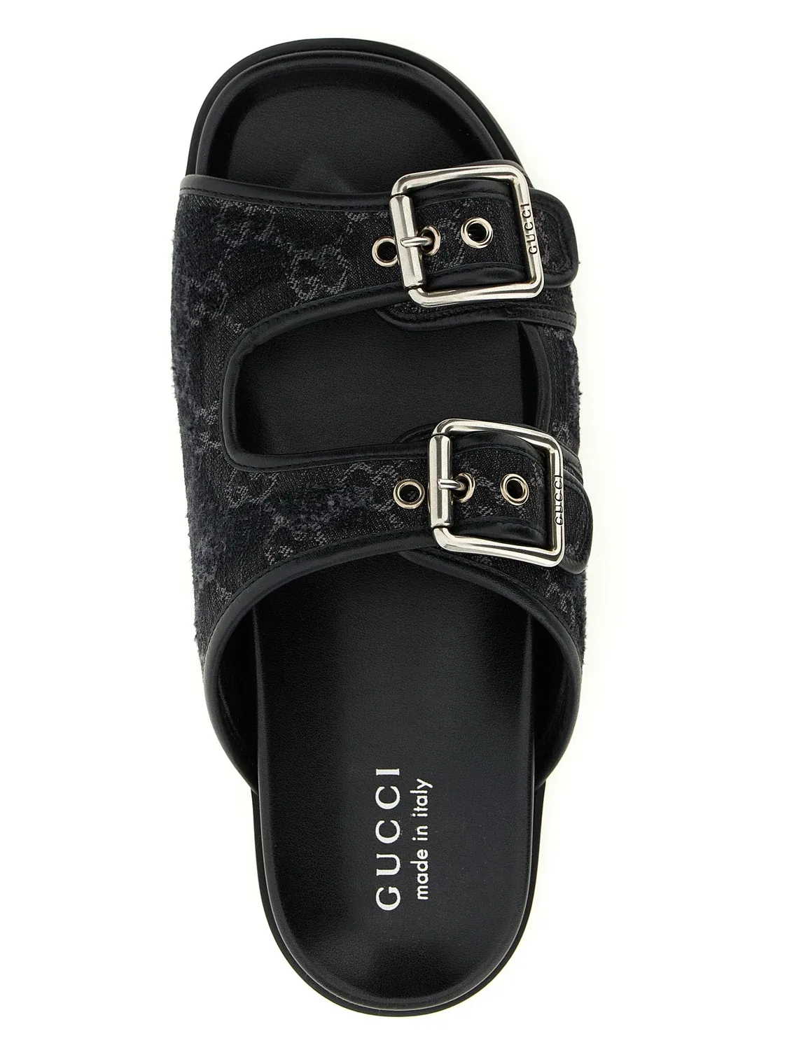 Тапки GG из денима GUCCI, черный — фото 4