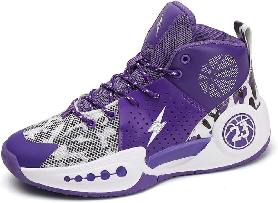 

Высокие кроссовки для баскетбола для мужчин и женщин, дышащие, для бега и тренировок на улице, модные спортивные кроссовки унисекс, размер US 13, большие размеры Spedify, фиолетовый