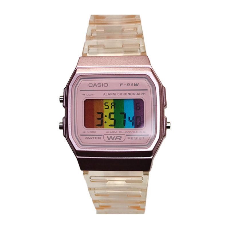 

Часы Retrofit Series с кварцевым механизмом и ремешком из смолы, женские, разноцветный циферблат CASIO