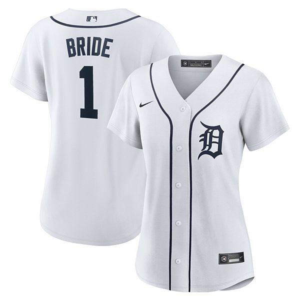 

Женская белая реплика домашней футболки Detroit Tigers #1 Bride Nike