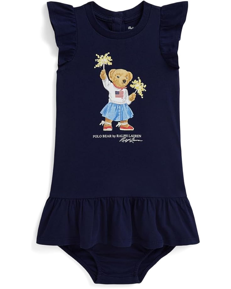 

Платье Polo Ralph Lauren Kids Polo Bear Cotton Jersey Dress & Bloomer, цвет Newport Navy