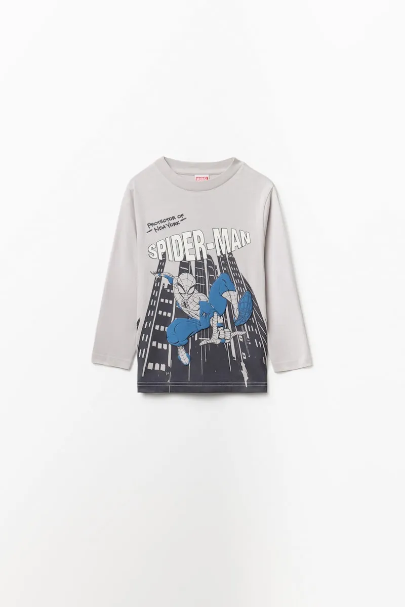 

Футболка с лицензией Спайдермена Sfera, светло-серый