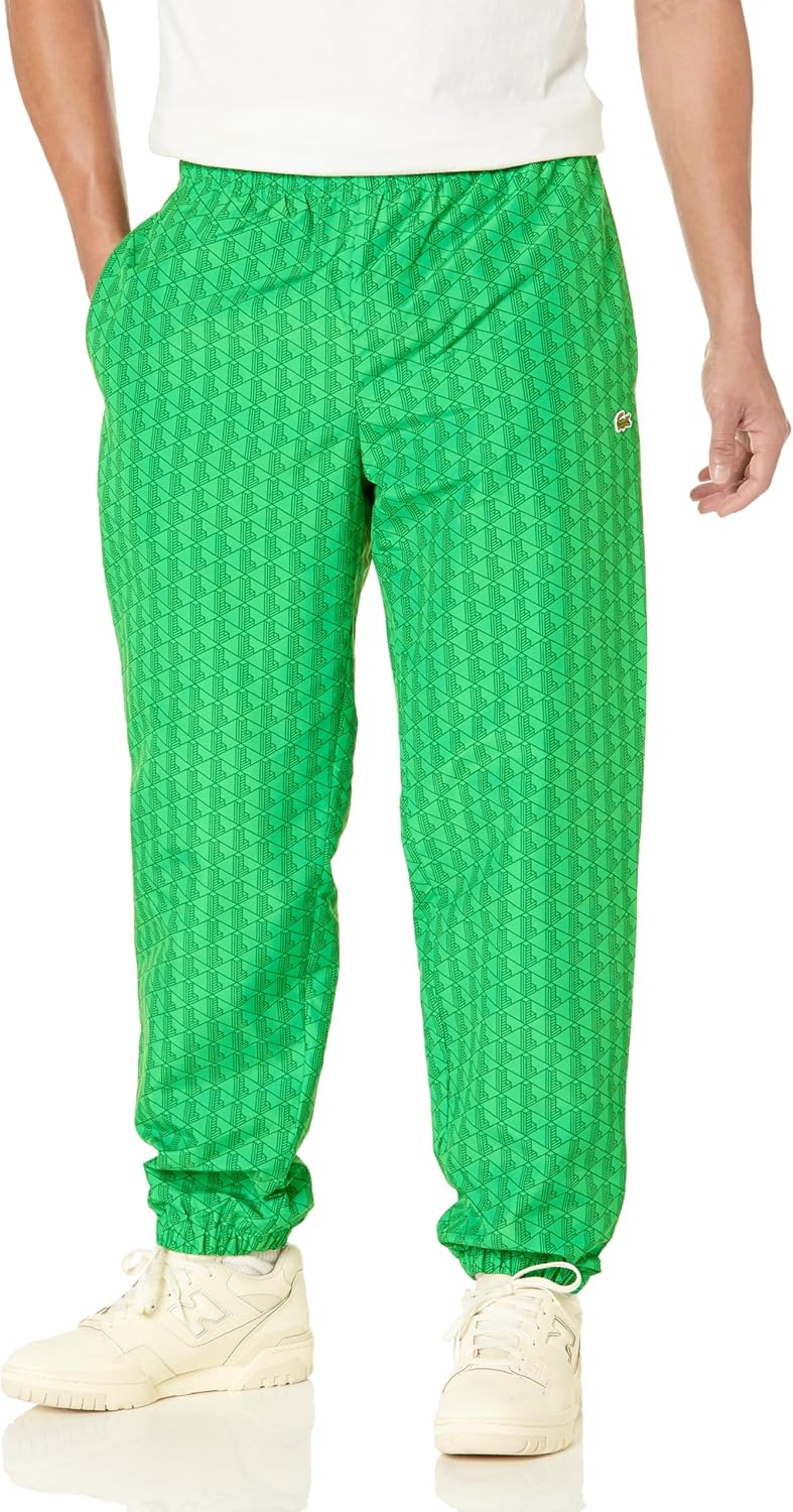 

Мужские спортивные брюки Lacoste из нейлона с монограммой, Calathea/Rocket