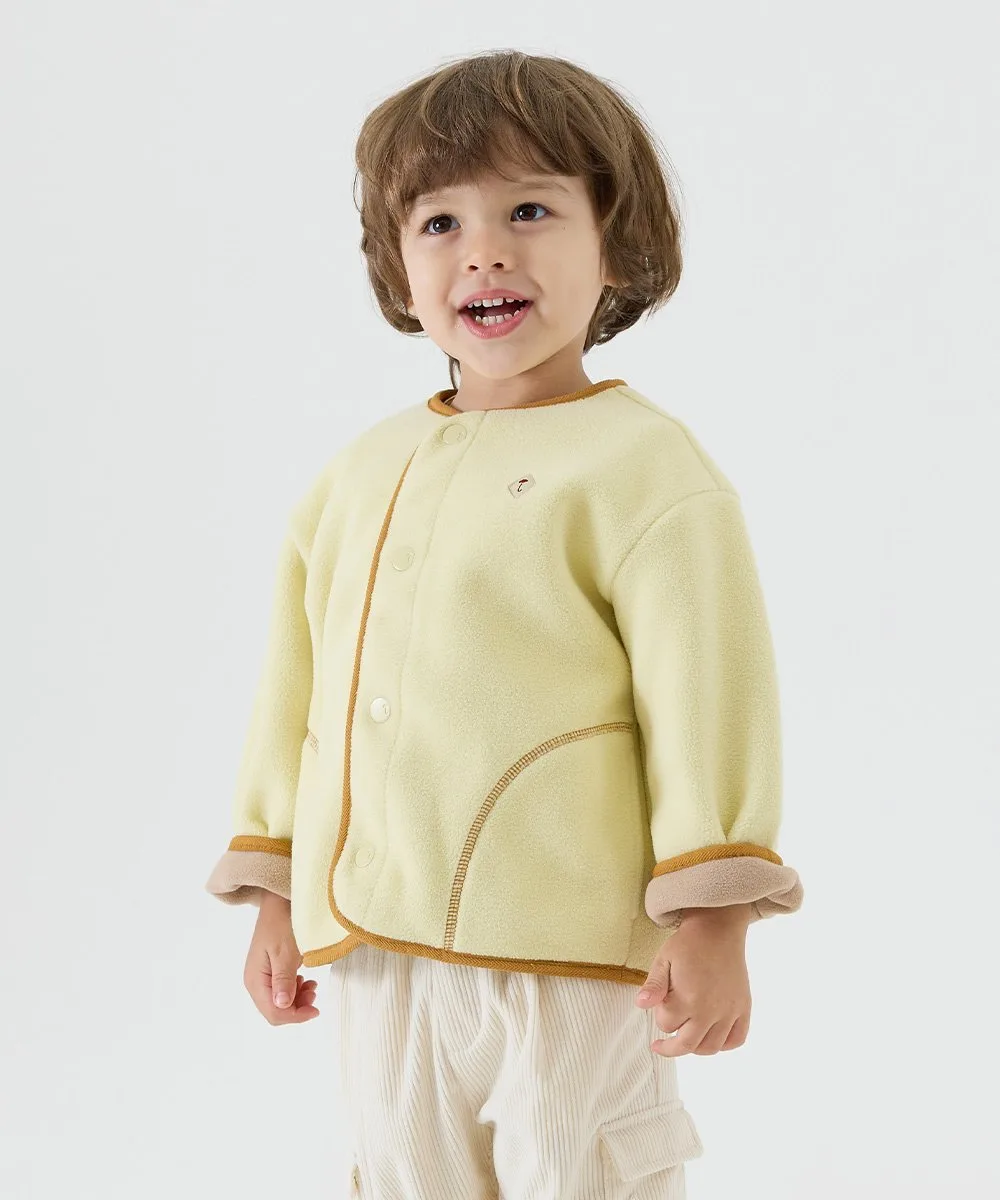Флисовая куртка без воротника, подобранная по цвету Moimoln, Yellow — фото 2