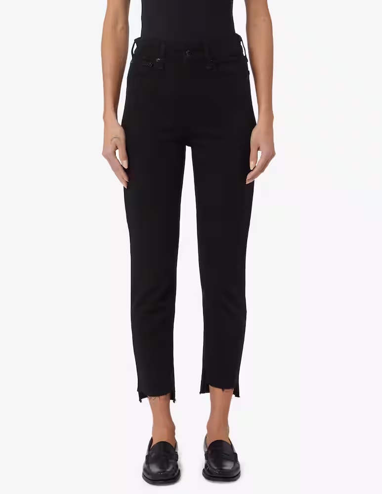 

Джинсы Nina с завышенной талией до щиколотки Rag & Bone, черный