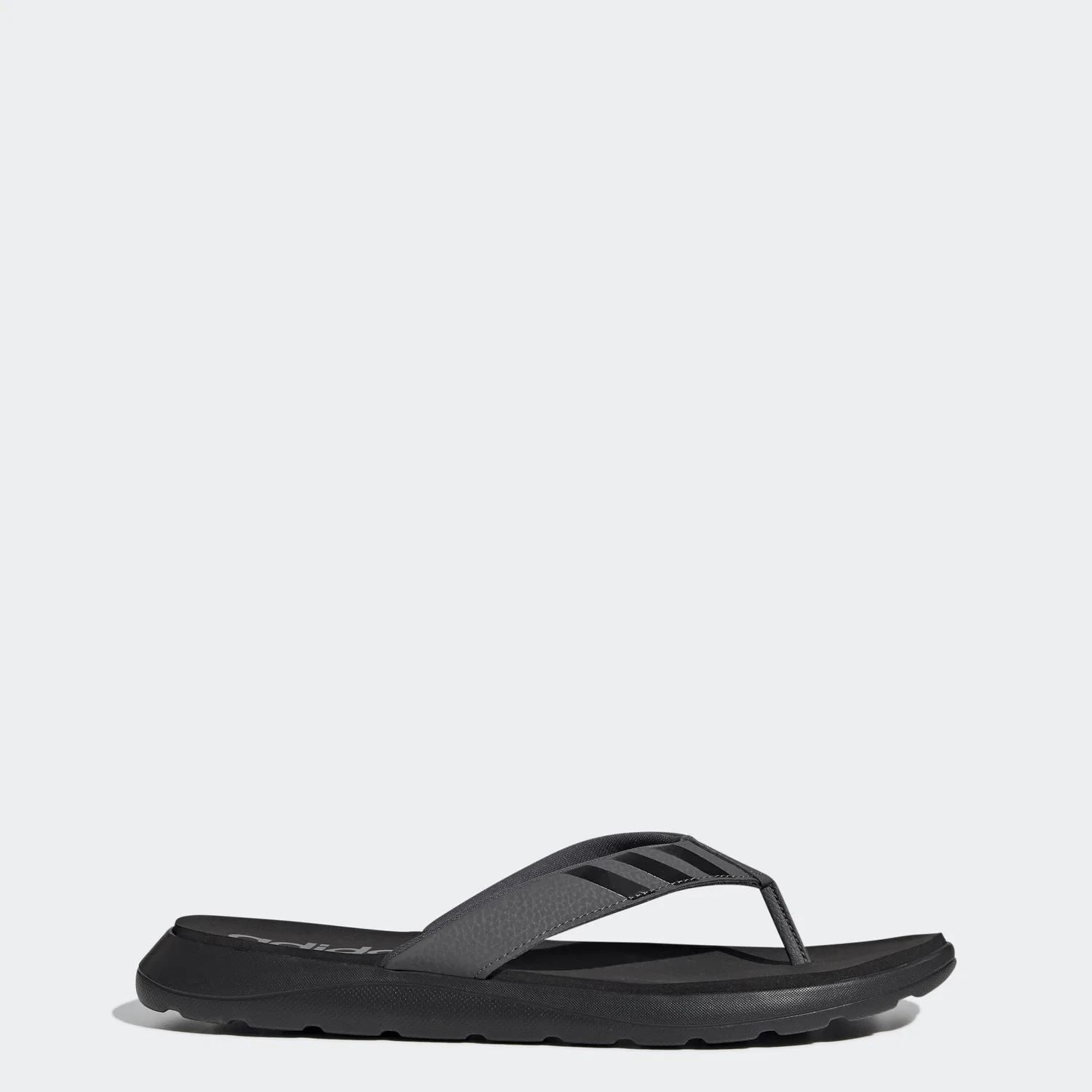 Мужские шлёпанцы Adidas Comfort Flip-Flop, чёрно-серые — фото 2