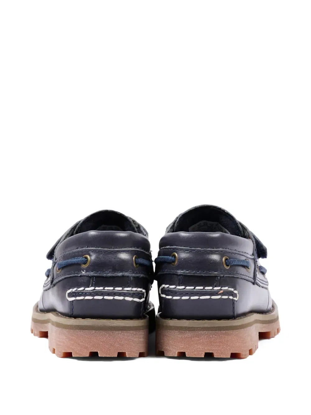 Кожаные лоферы с ремешком на липучке Timberland Kids, синий — фото 3