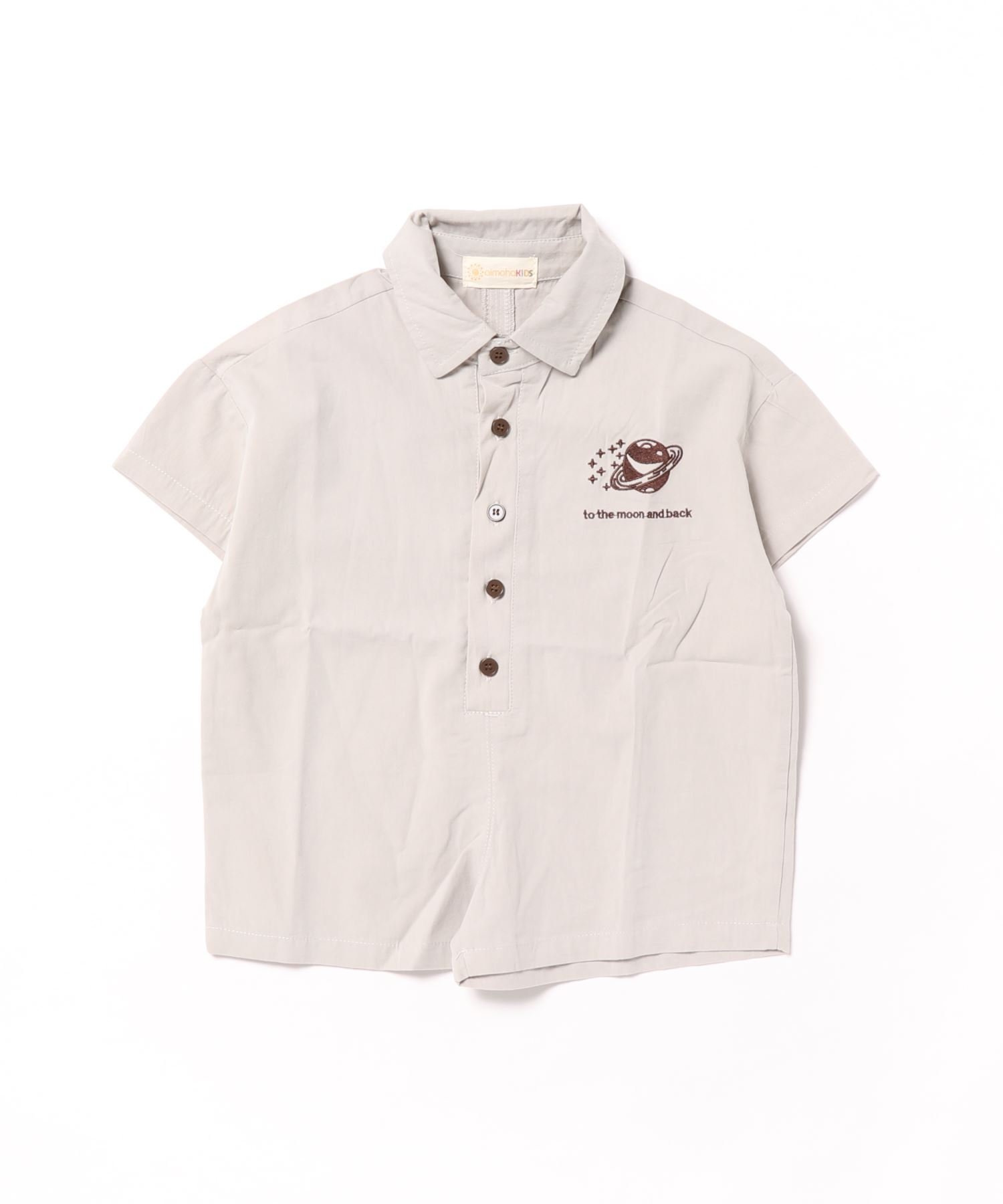Корейский детский комбинезон с космической вышивкой Aimoha Kids, gray — фото 2