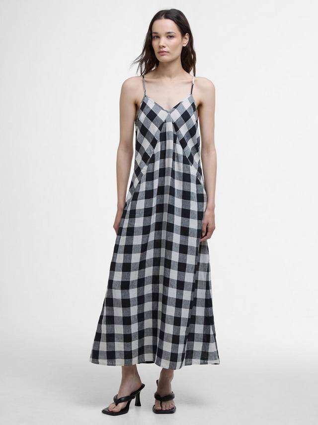 

Платье из чистого льна maya gingham Barbour, цвет Ecru/Black