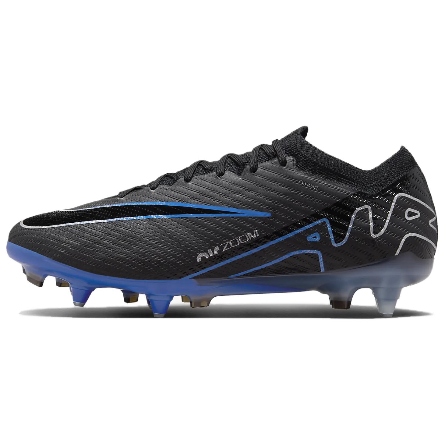 Nike Mercurial Vapor 15 SG Metal Длинные Шипы Природный Грунт Противоскользящие Износостойкие Футбольные Бутсы Унисекс Черный Синий