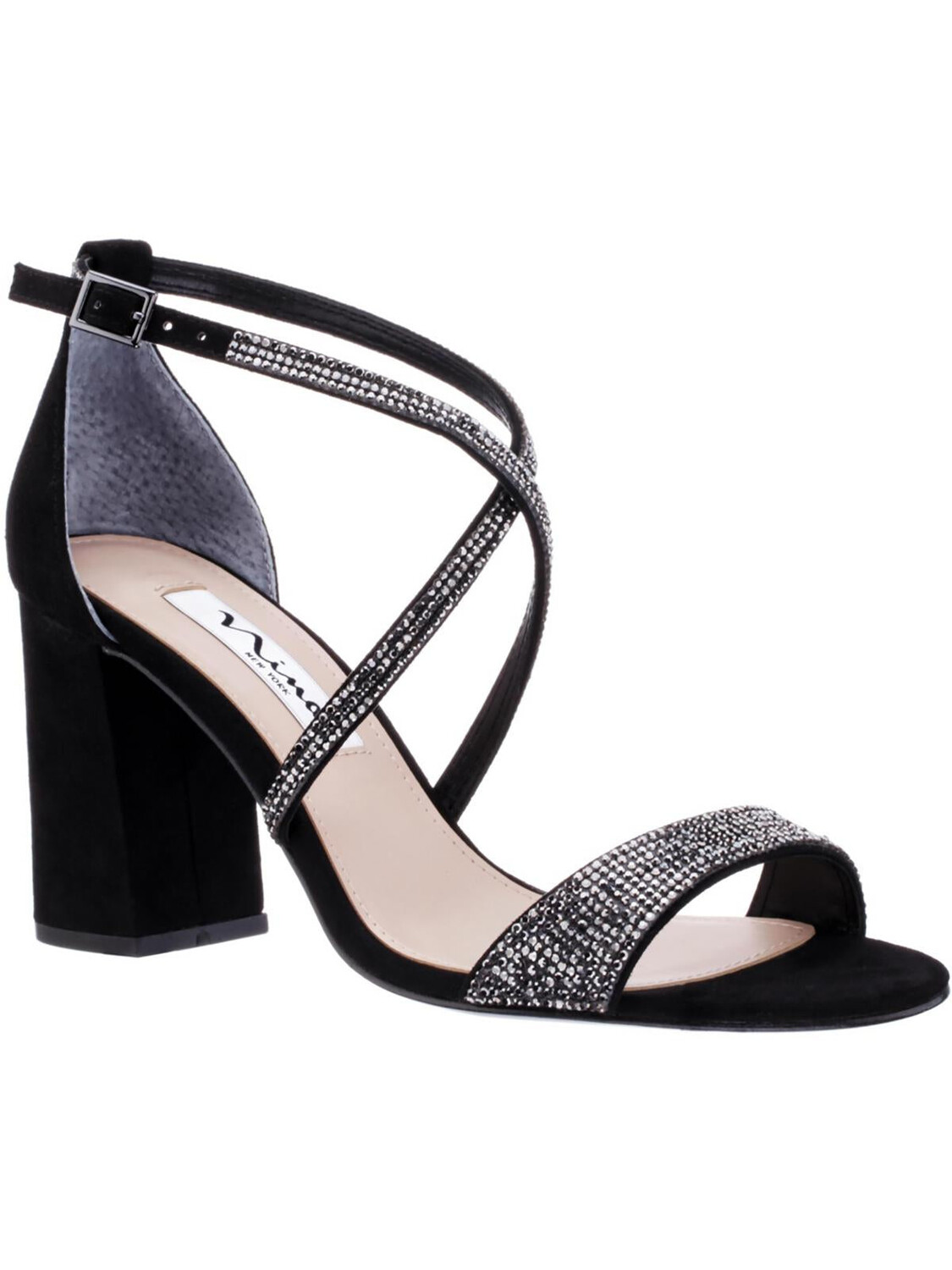 

Женские туфли Henesi на блочном каблуке Nina, цвет True Black Glam Suede