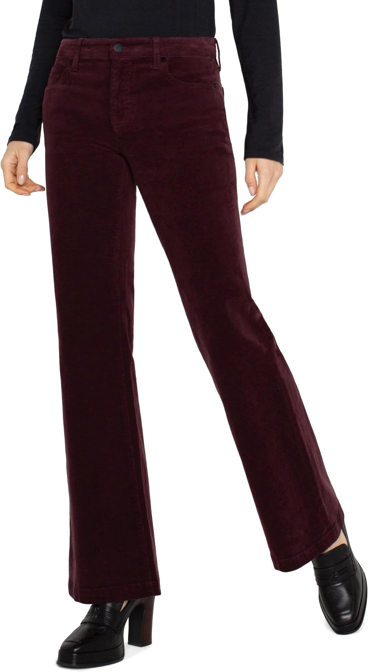 

Джинсы Liverpool Los Angeles Hannah Flare Mid Rise Stretch Corduroy in Blackberry, цвет Blackberry
