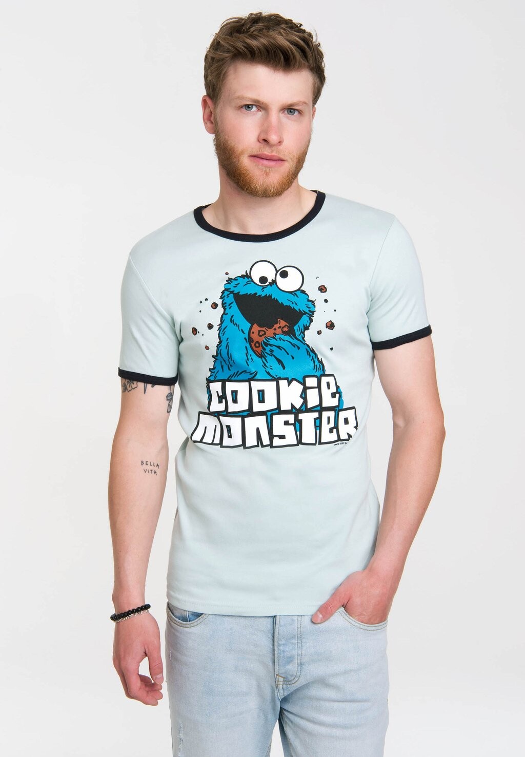 

Футболка с принтом COOKIE MONSTER LOGOSHIRT, цвет chalk blue/deep navy
