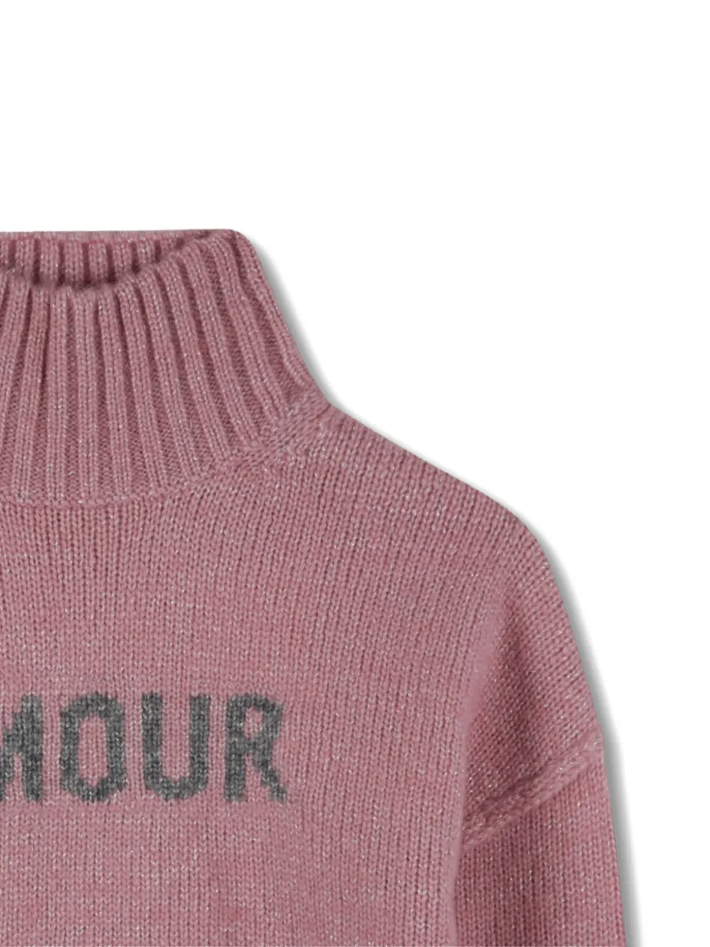 Свитер с высоким воротником Zadig & Voltaire Kids, розовый — фото 3
