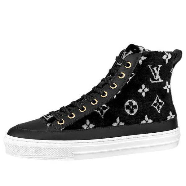 Кроссовки stellar ankle sneakers 'black white monogram' Louis Vuitton, черный