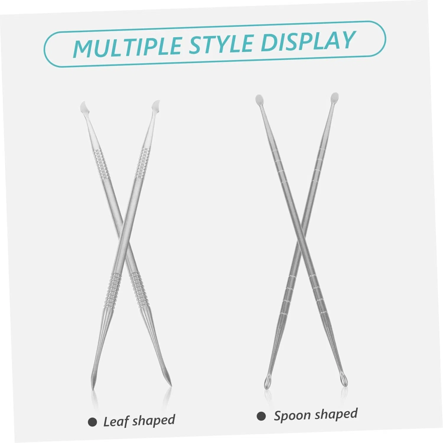 Двусторонний металлический инструмент для скульптуры ногтей, 4 шт. ‎Hampplies — фото 3