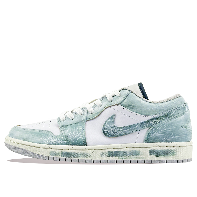 

Jordan Баскетбольные кроссовки Air 1 Oxygen Green Dust Light, износостойкие, низкие, винтажные, зеленые, мужские