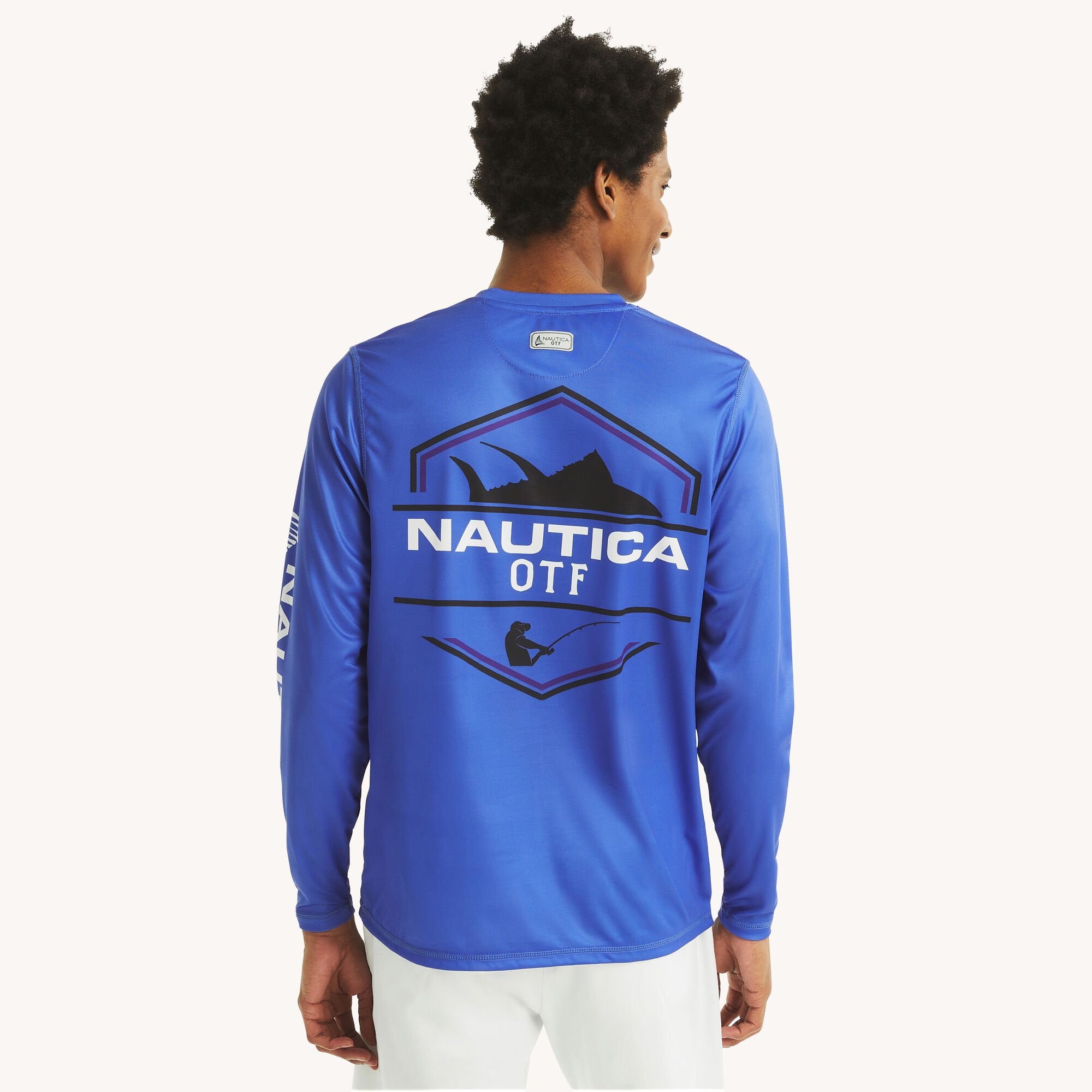 

Nautica Мужская рубашка Nautica Otf с длинным рукавом Upf 50+, цвет ice blue