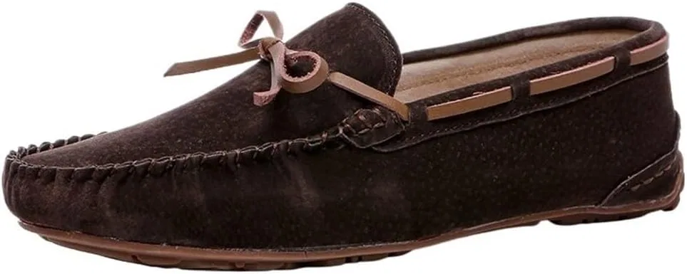 Лоферы замшевые мужские Vintage, на каблуке, шнуровка, коричневый UOPYNE