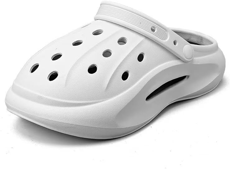 

Сабо-садовая обувь для мужчин и женщин, легкая, дышащая, повседневная обувь на липучке с регулируемым ремешком, сандалии, пляжная обувь, нескользящая, комфортные тапочки Lewhosy, белый