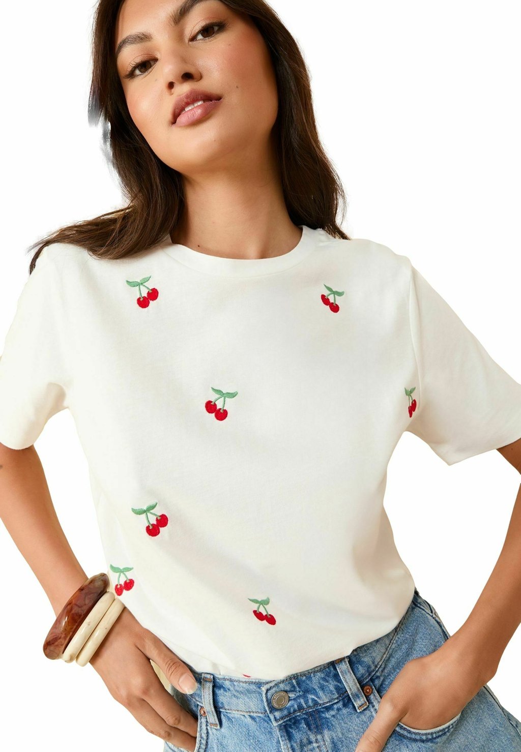

Футболка с принтом REGULAR FIT SHORT SLEEVE EMBROIDERED Friends Like These, бежевый