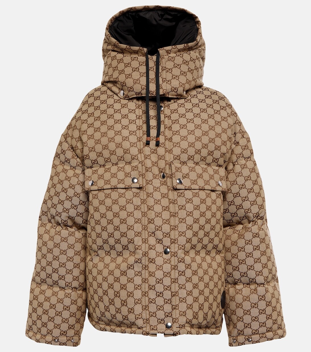 

Пуховик из парусины с узором GG GUCCI, нейтральный, Коричневый, Пуховик из парусины с узором GG GUCCI, нейтральный
