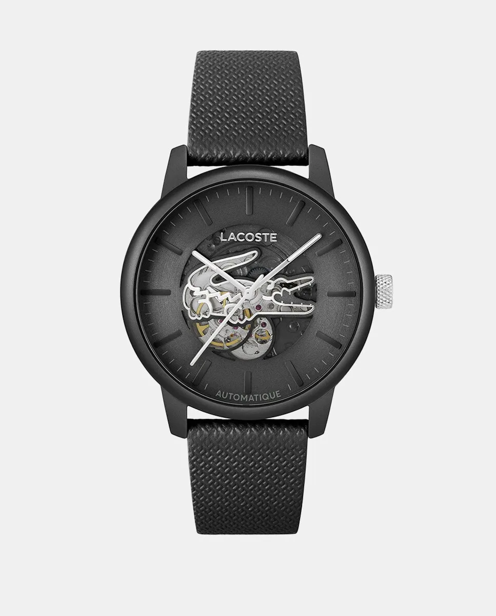 

Lacoste 1212 Automatique 2011383 черные кожаные мужские часы