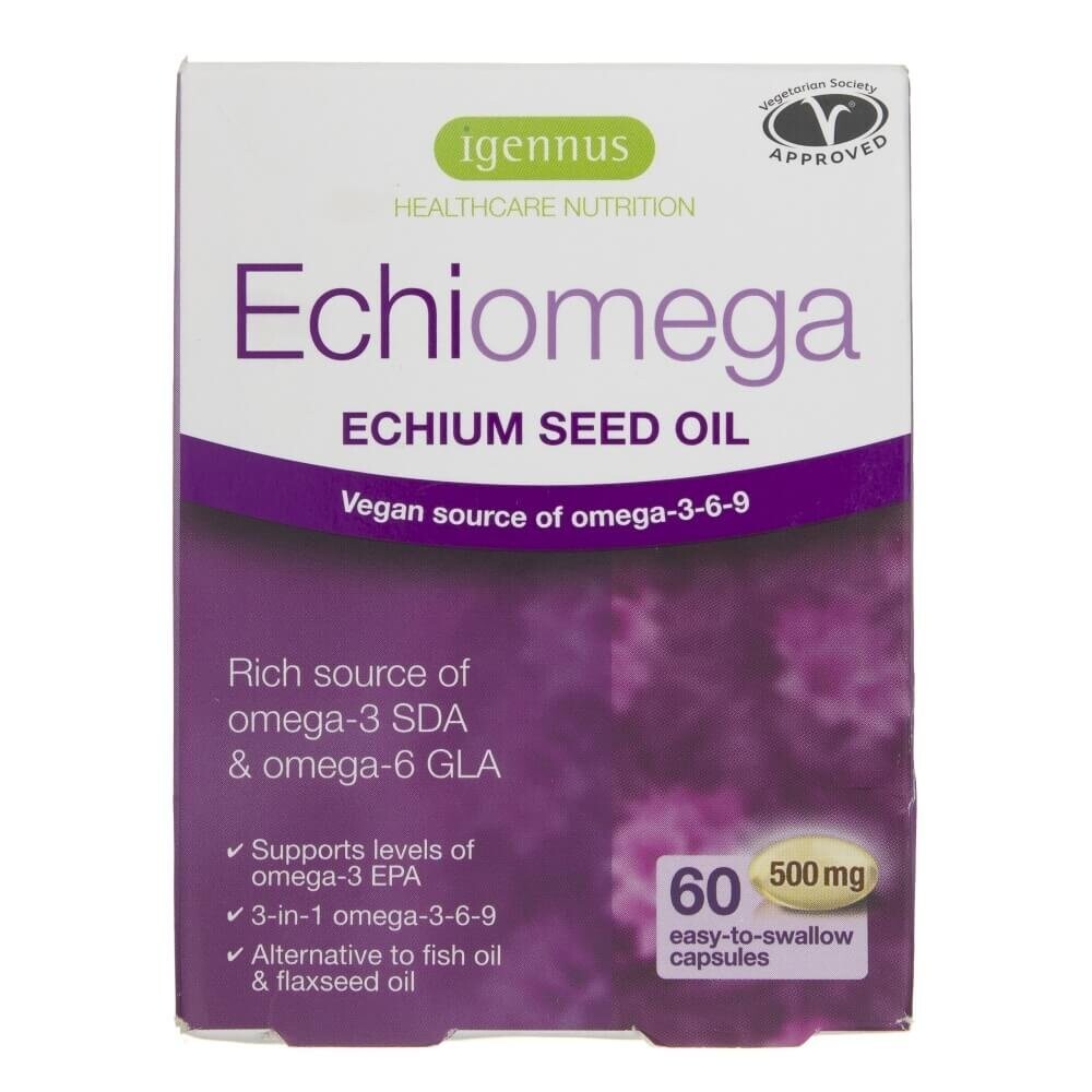 

Диетическая добавка, Igennus, Echiomega Echium, 60 капсул