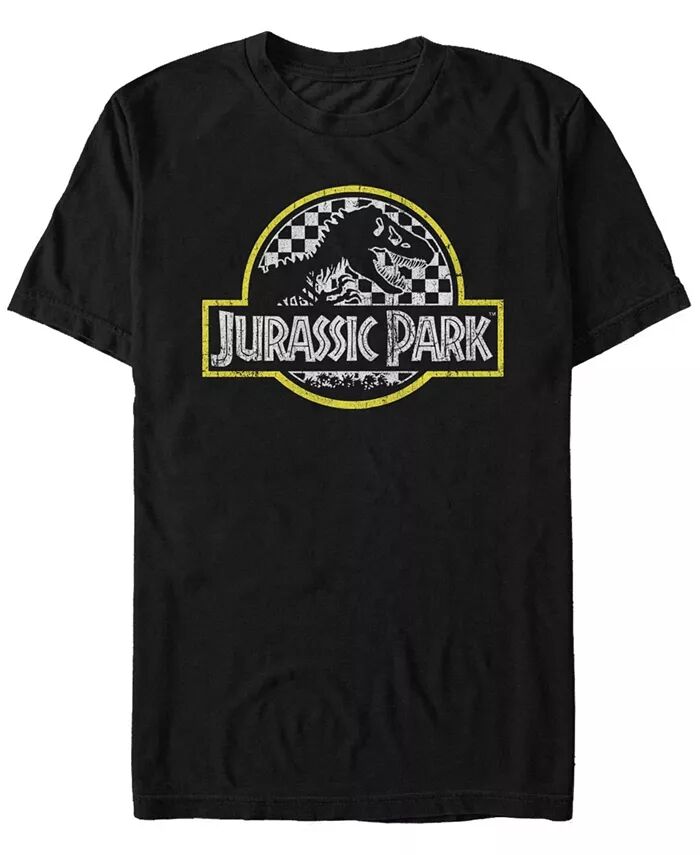 

Футболка с коротким рукавом и клетчатым логотипом Jurassic Park для мужчин Fifth Sun, черный