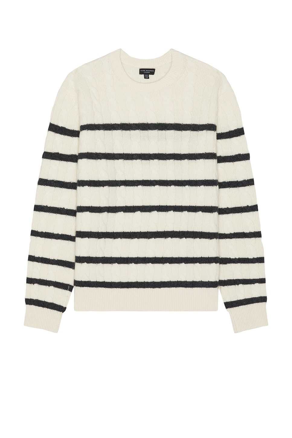 

Кашемировый свитер с косой вязкой Club Monaco, ivory combo