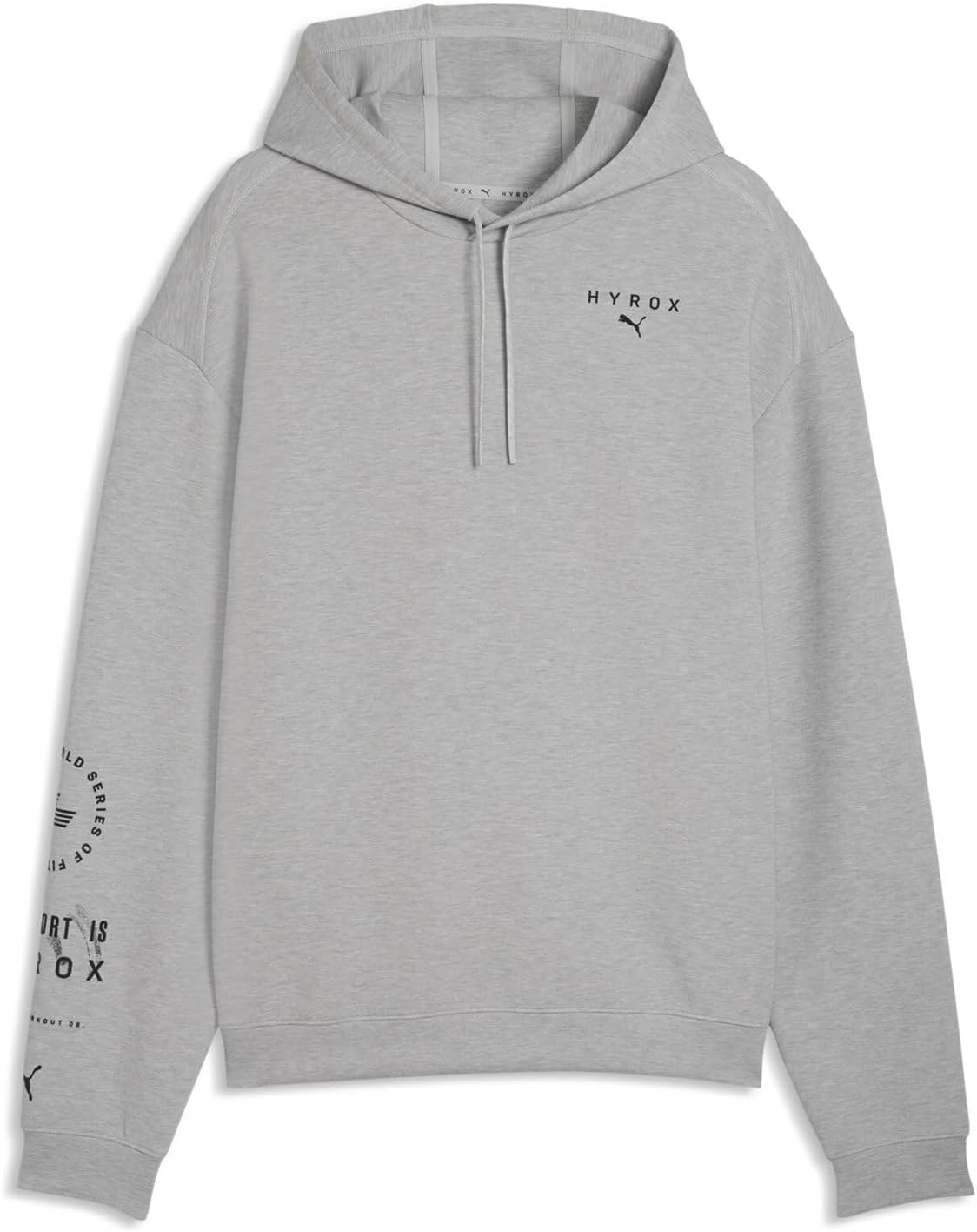 

Мужская толстовка с длинным рукавом PUMA 528578, мягкая, эластичная, PUMA X HYROX Cloudspun, светло-серый меланж