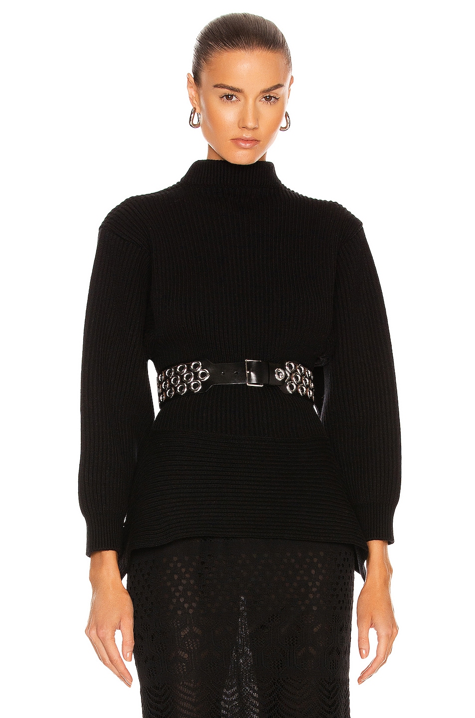 

Приталенный свитер с длинными рукавами ALAÏA, цвет Noir
