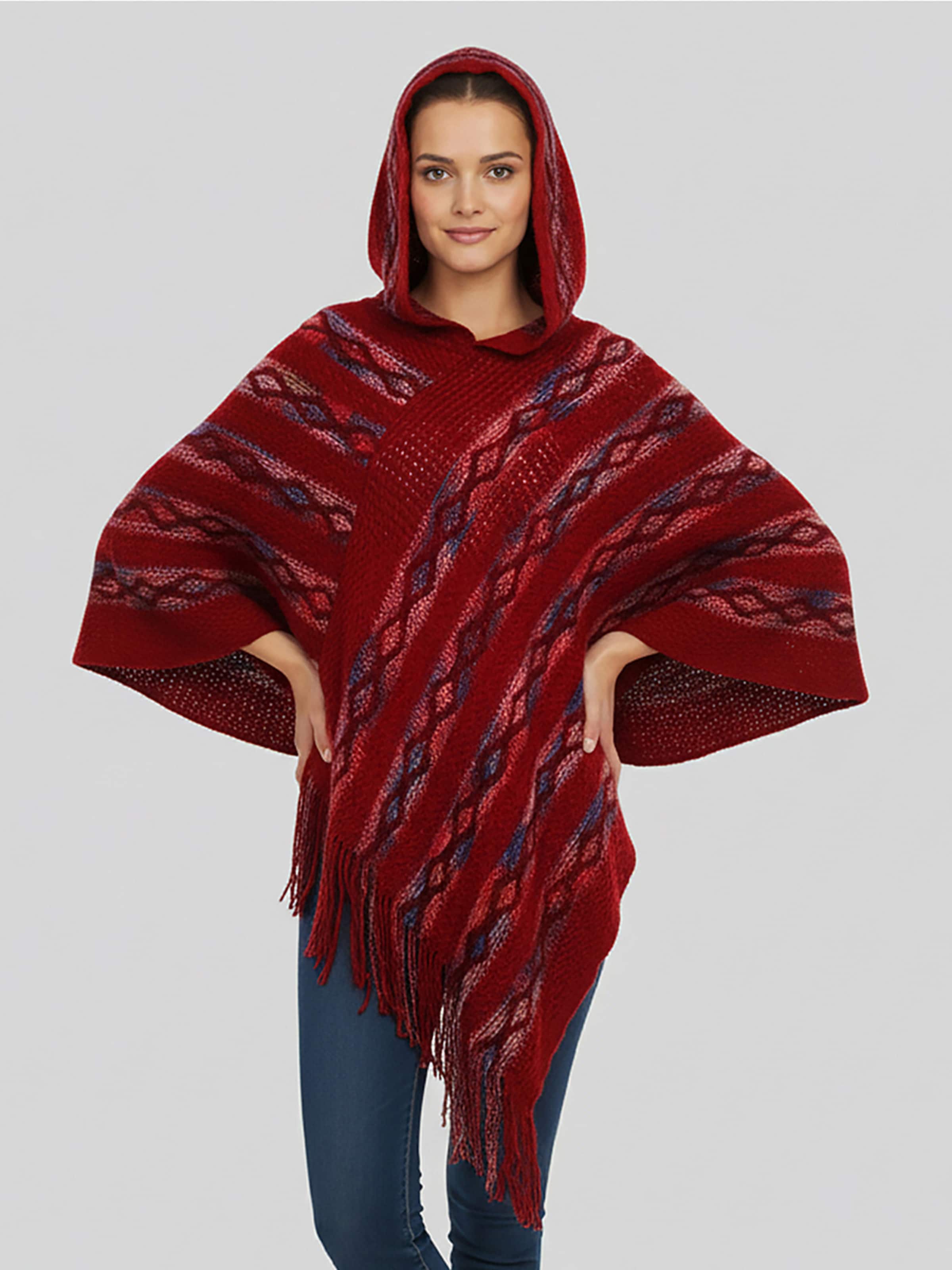 

LapaPlus Кейп в цвете винный красный