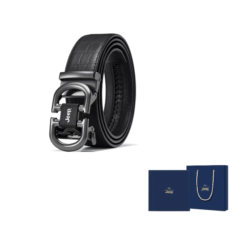 

Ремень мужской из кожи коровы и сплава, 3,5 см Jeep, серебро crocodile pattern