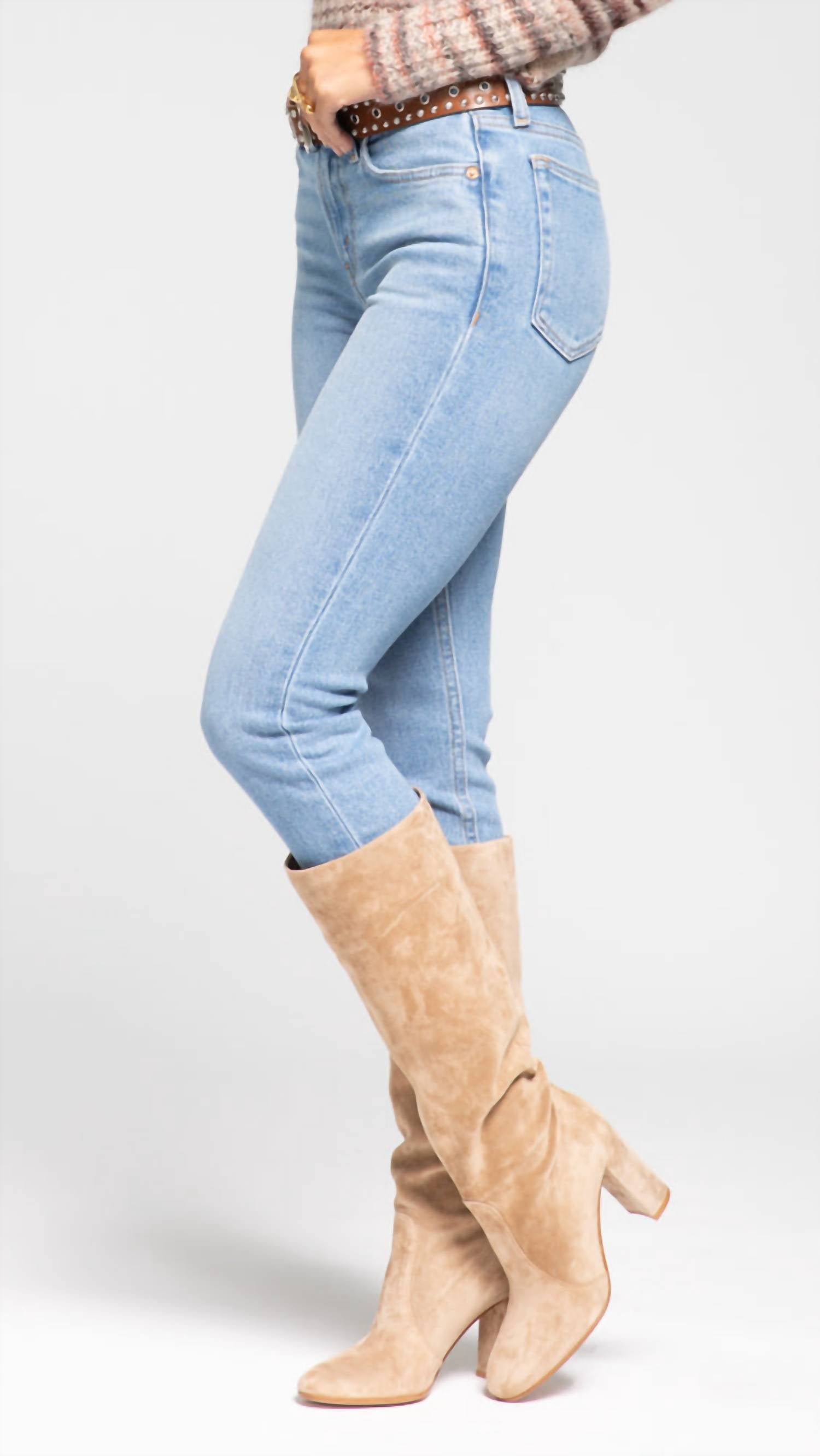 

Укороченные джинсы средней посадки 90S Ankle Crop - Мягкий индиго REDONE