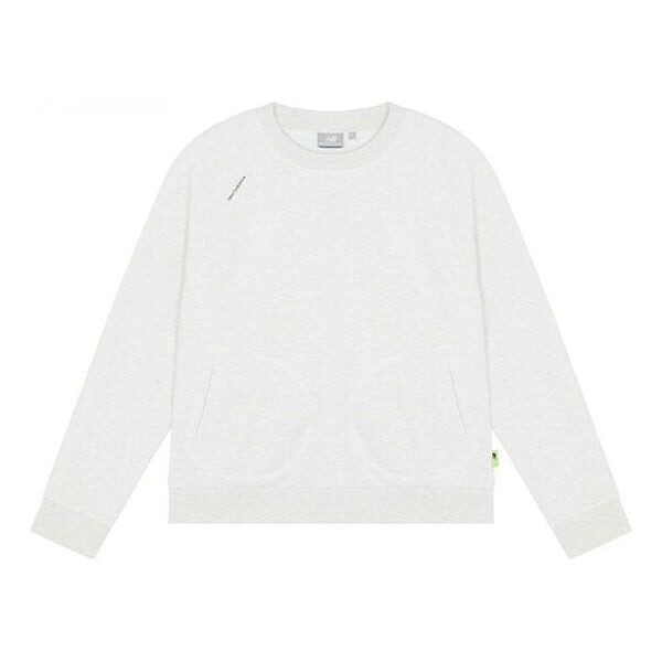 

Свитер solid color casual round neck sports hoodie creamy white New Balance, белый