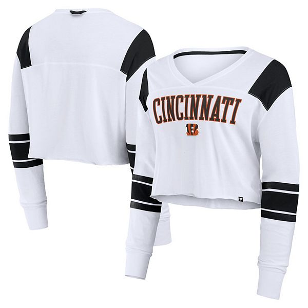 

Женская белая футболка с длинным рукавом Cincinnati Bengals Fanatics