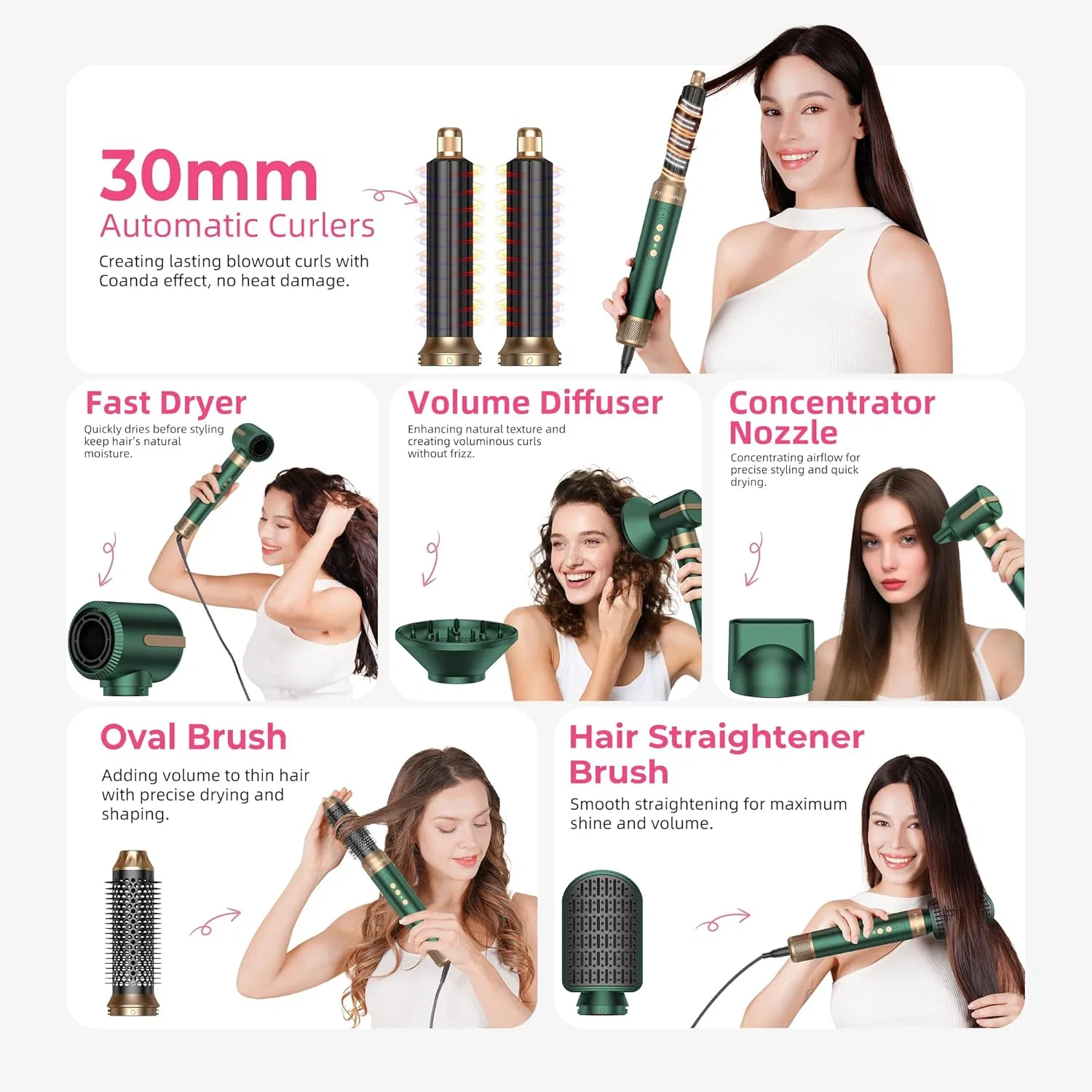 Набор для укладки волос Atopskins 7-в-1 Airstyler Pro Atopskins — фото 3