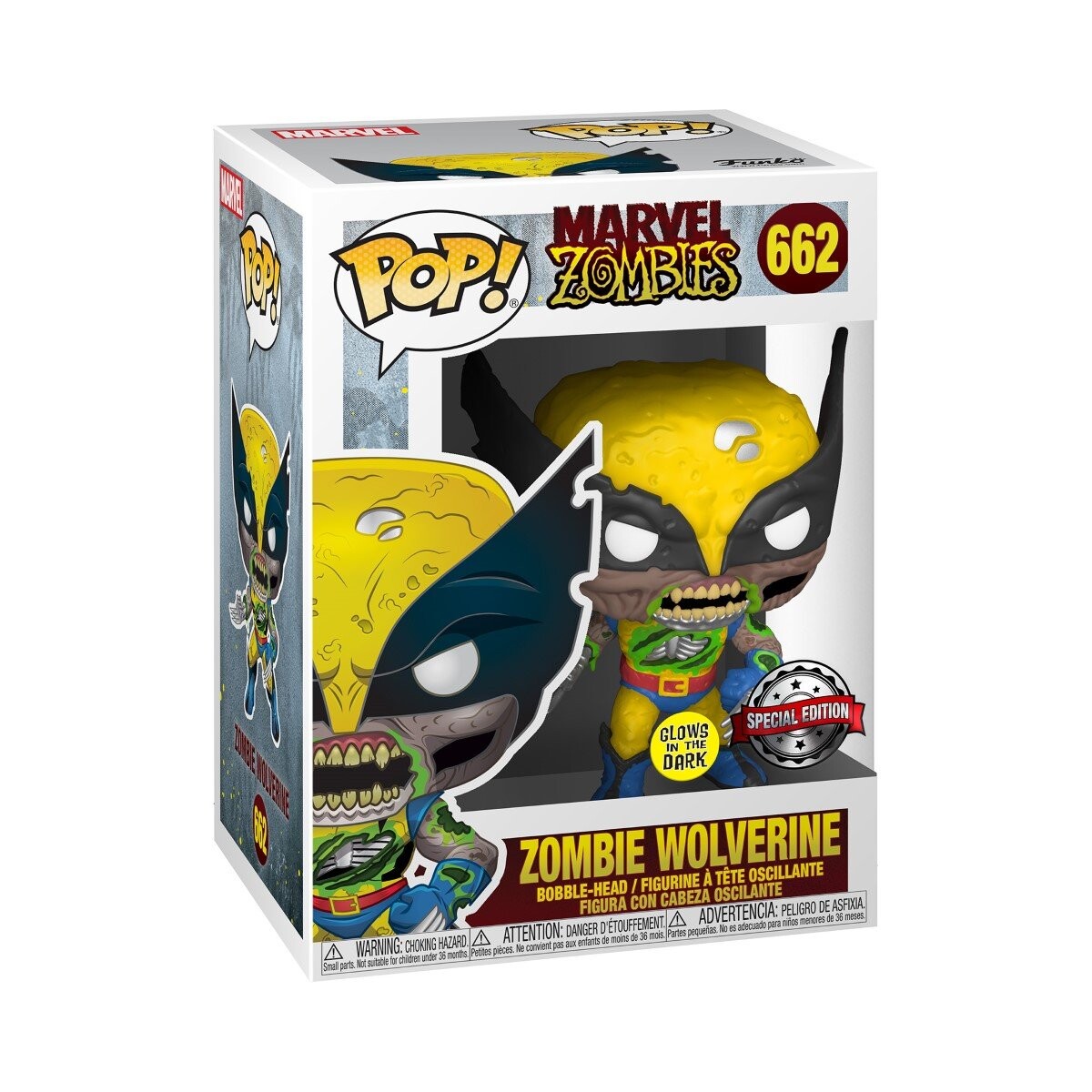 

Funko POP! Марвел, коллекционная фигурка, Зомби Росомаха, Свечение, 662