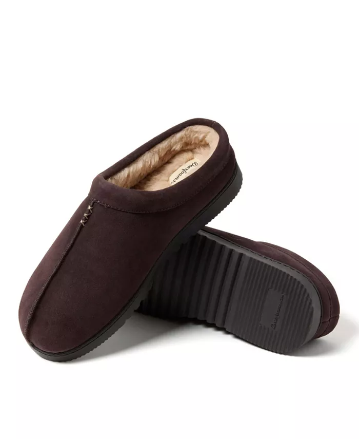 Мужские тапочки Dean из натуральной замши Clog House Shoe Dearfoams, коричневый — фото 4