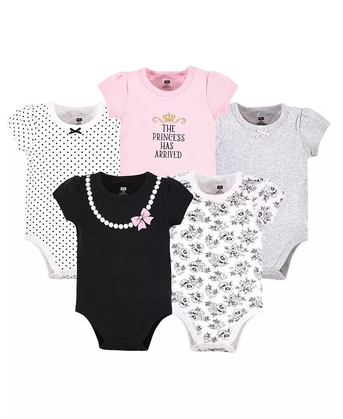 

Боди для девочек из хлопка, туаль, 5 шт. в упаковке Hudson Baby, черный