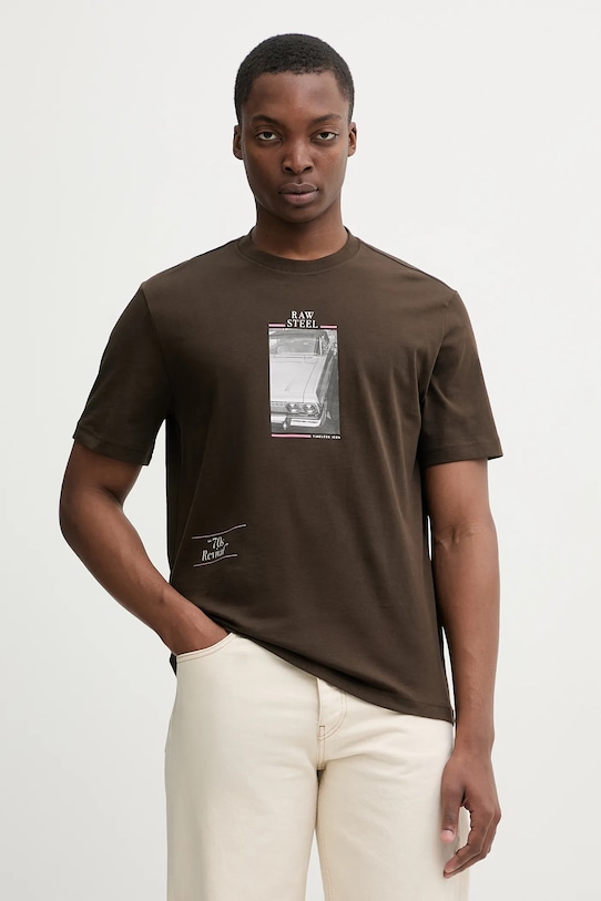 

Хлопковая футболка United Colors of Benetton, коричневый