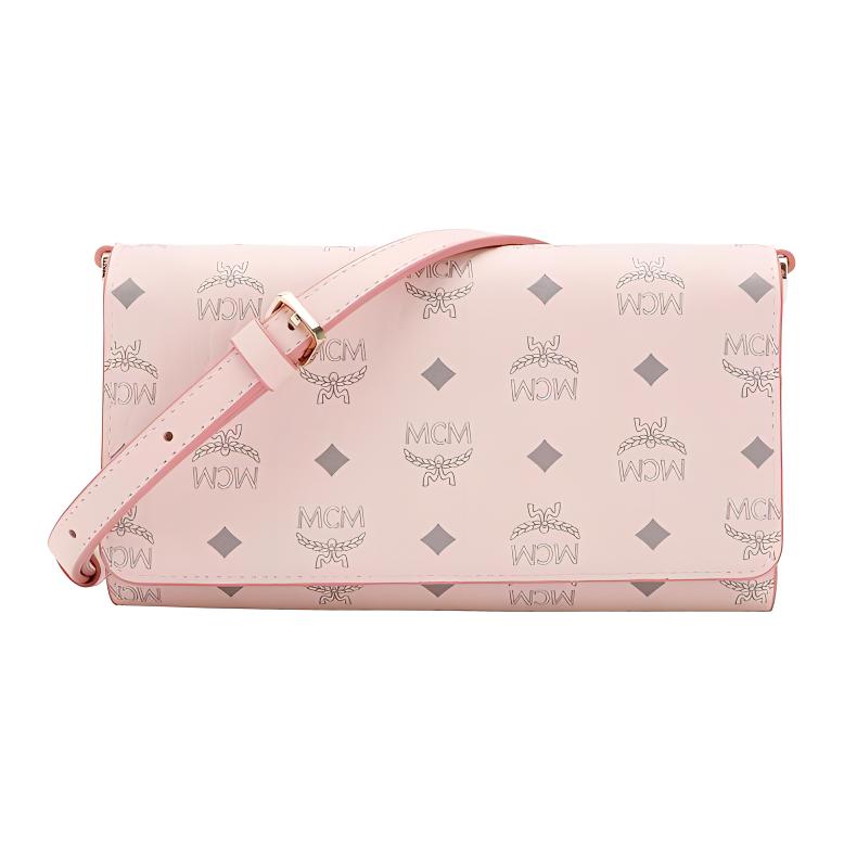 

MCM Кожаный кошелек, кроссбоди, сумка через плечо, женская, розовый