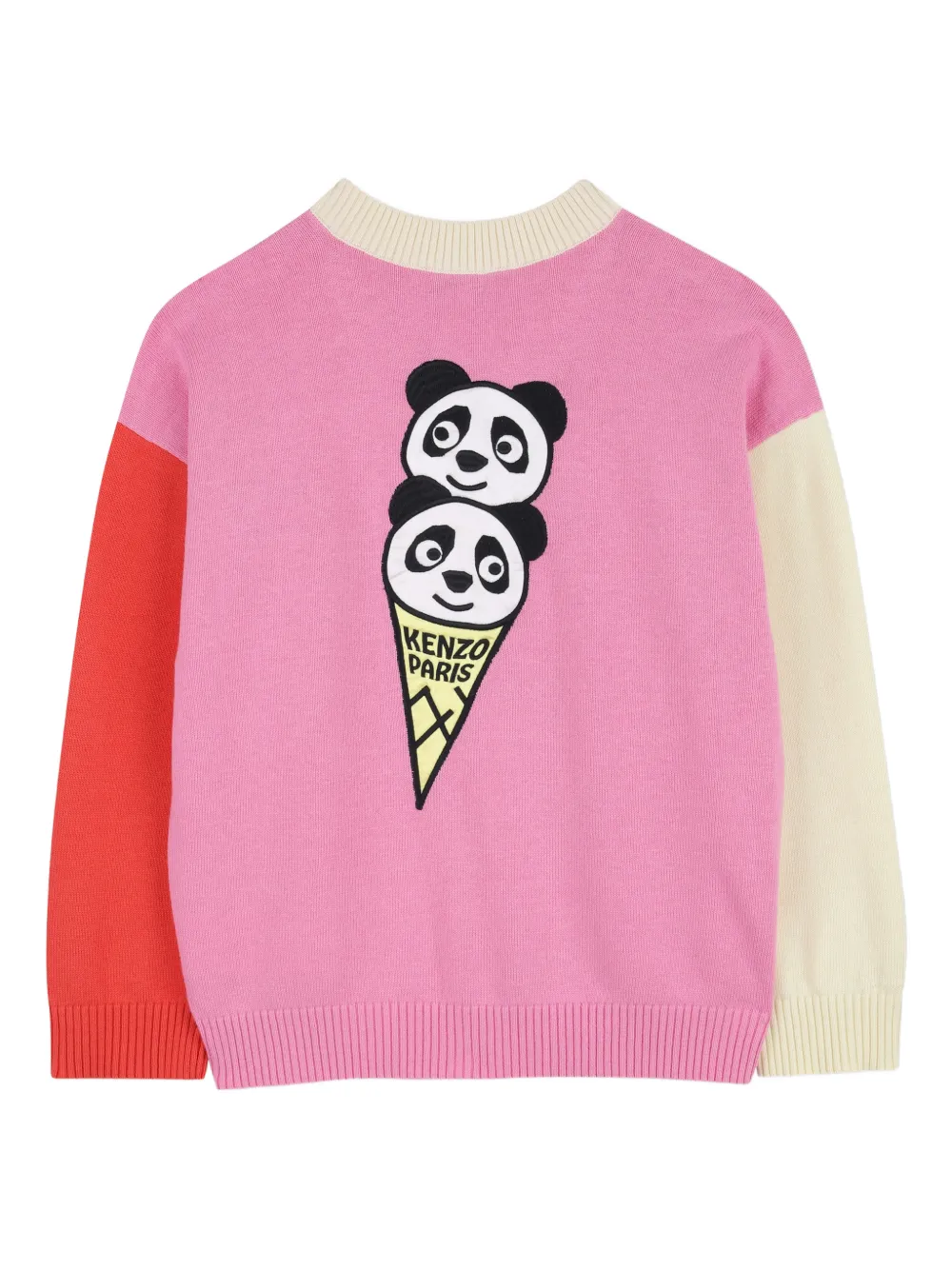 Кардиган в стиле колор-блок Kenzo Kids, розовый — фото 2